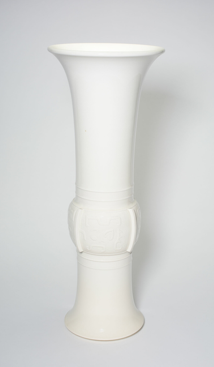 Beaker Vase in the Shape of an Ancient Bronze Beaker (Zun) — Beaker vase (zun form), Art Institute of Chicago, 1924.409, Blanc de Chine