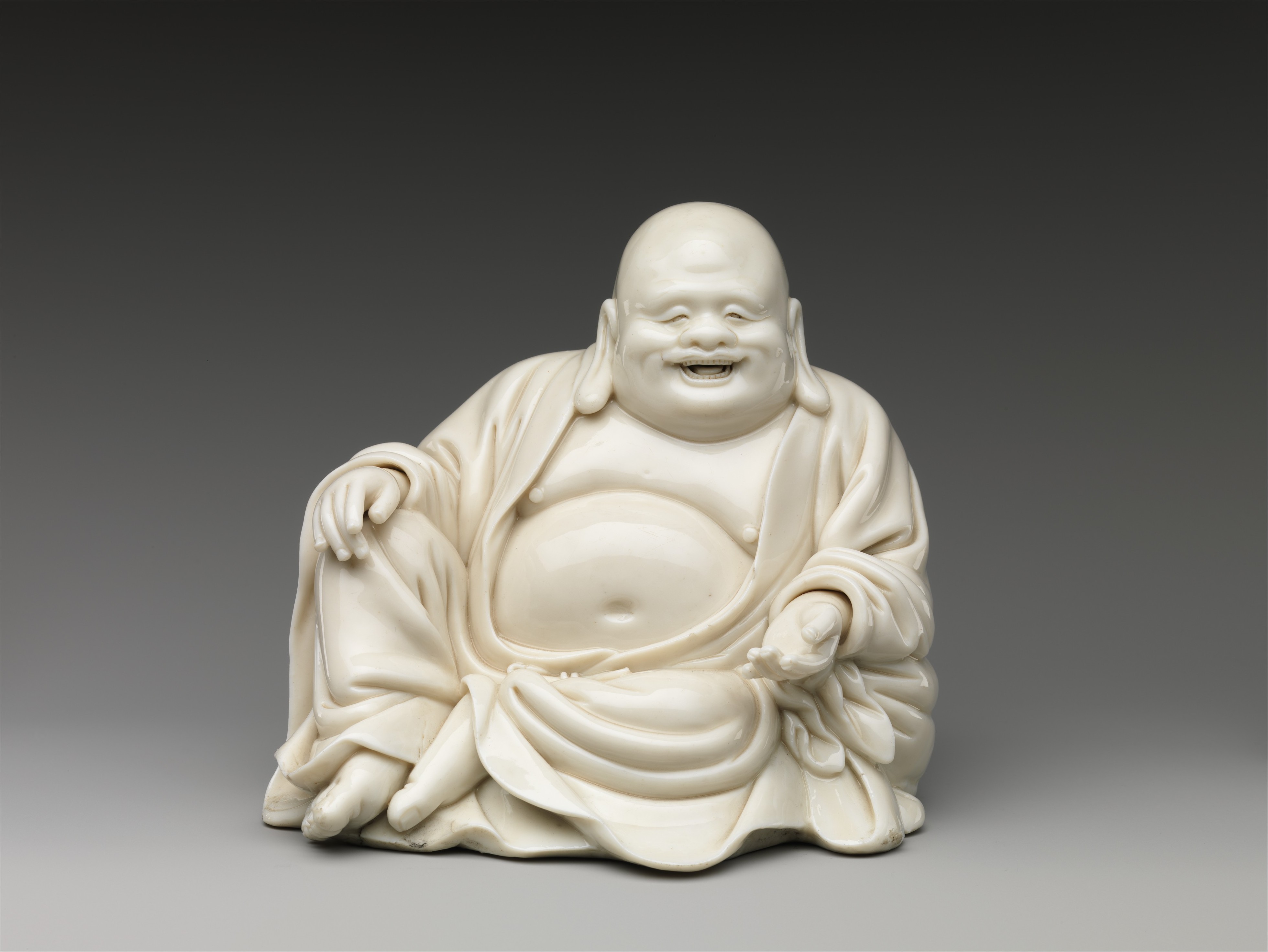 Buddhist Monk Budai — Front view, The Metropolitan Museum of Art, 32.100.422, Blanc de Chine