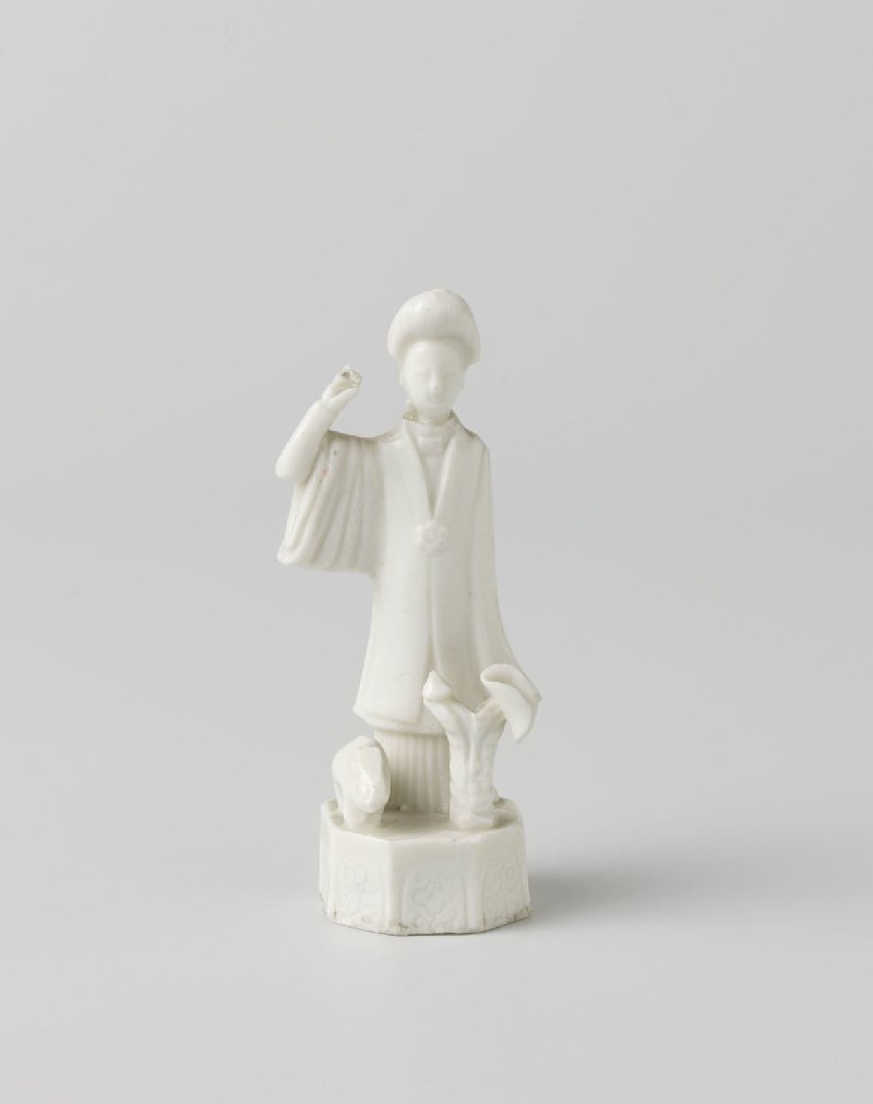 Figure of a woman with a rabbit and fungus — Woman with rabbit and fungus, Rijksmuseum, AK-RBK-14788, Blanc de Chine